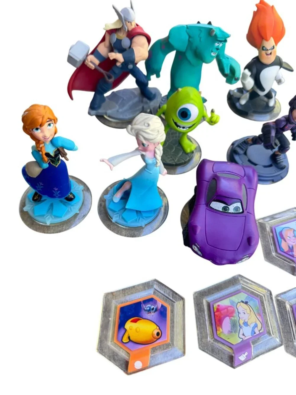 Disney Infinity Figures & Power Discs Lot - Marvel Star Wars Frozen & More
